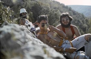 Jordi Muñoz, Alex Martínez i Pep Godoy al cim de la Roca dels Arcs (1982)