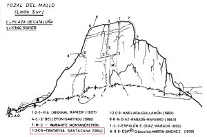 1954. Travessa Santacana al Tozal de Mallo (Font: Peñalara)