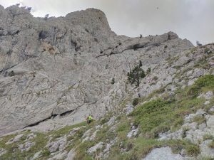 Arribant a la primera instal·lació de ràpel