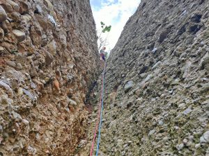 Primer llarg, arribant al collet
